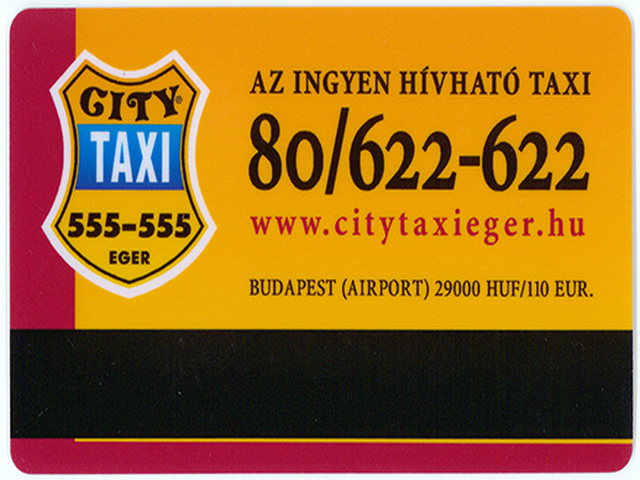 City Taxi plasztik ügyfélkártya